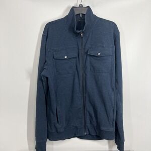 Lululemon Full Zip Jacket Mens Large Shacket Performance Mock Neck Navy LS EUC